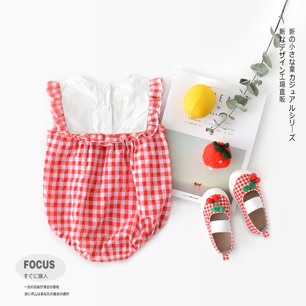 Cute Strawberry Baby Romper