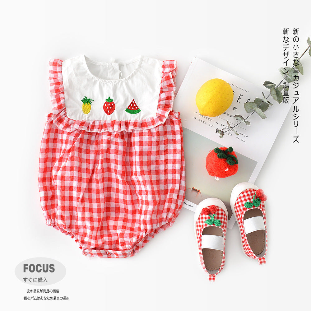 Cute Strawberry Baby Romper